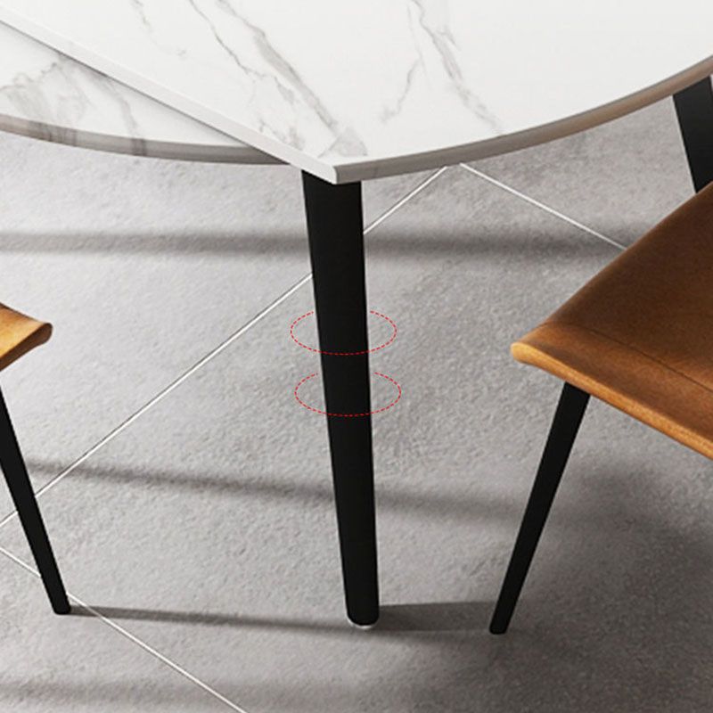 Modern Stone Round Table Standard Height Dining Table with 4 Legs