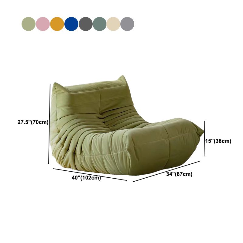Mid-Century Modern Armless Lounge Chair Fixed Back Accent Room Chair for Bedroom