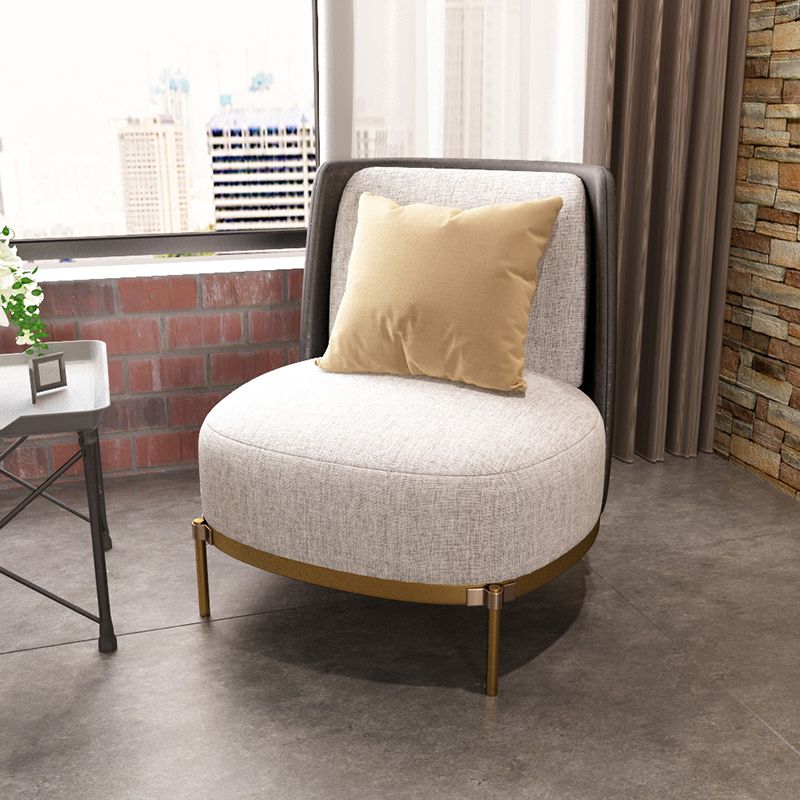 Upholstered Accent Armchair 4 Legs Sewn Pillow Back Accent Chair