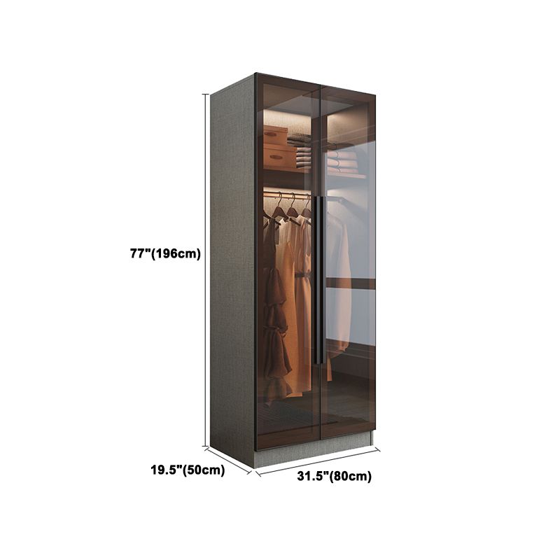 Contemporary Storage Cabinet Mirrored Finish Cabinet with Glass Door