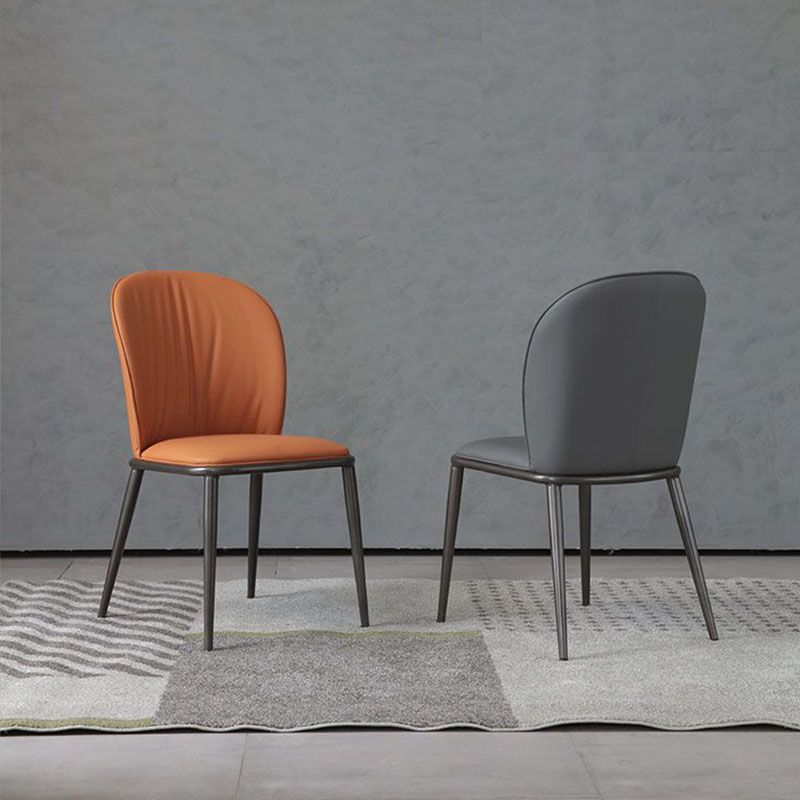 Industrial Style Chair Dining Armless Dining Chairs with Metal Legs for Home