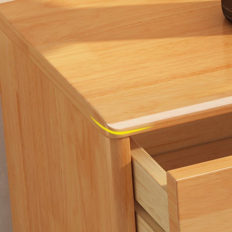 Contemporary Chest Home Rubber Wood Storage Chest with Drawers