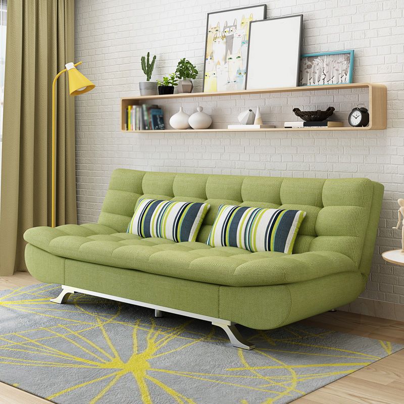 Convertible Contemporary Biscuit Back Armless Cotton Blend Sofa Bed