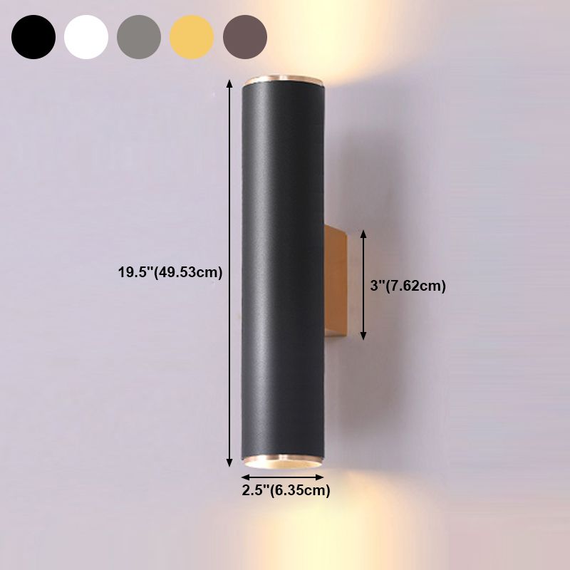 Medio cilindro forma de pared de metal estilo moderno 2 luces luz de montaje de pared