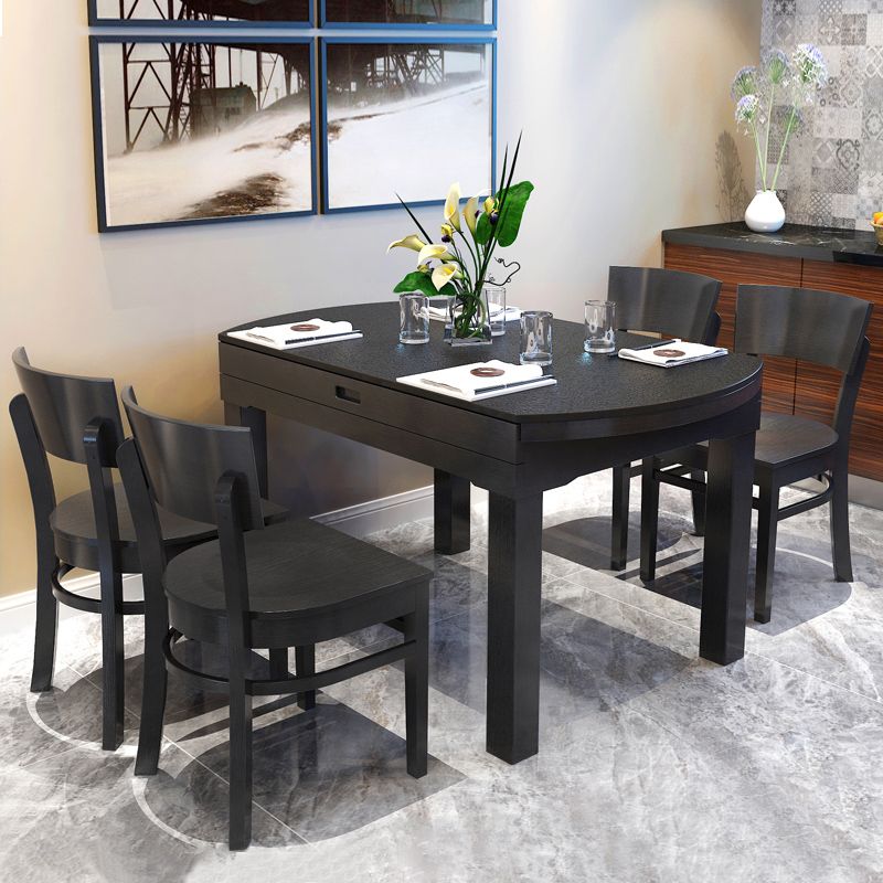 Industrial Armless Dining Chairs Solid Wood Dining Side Chair