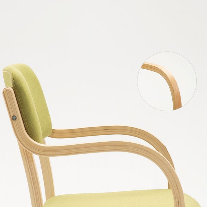 Home Scandinavian Arm Chair Open Back Wood Upholstered Dining Room Chair