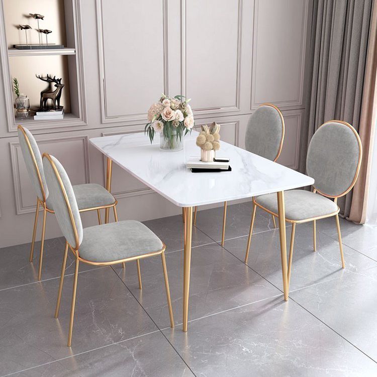 Nordic 1/2/5 Pieces Dining Set Rectangle Stone Dining Table for Dining Room