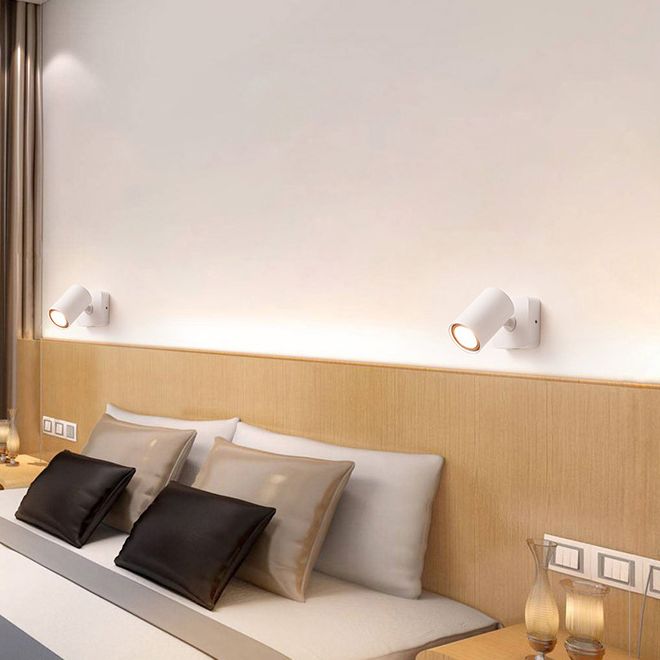 Moderno moderno muro in stile cilindro monte leggero metallo 1 flioncini per parete per camera da letto