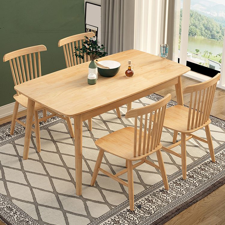 1/2/5/7 Pieces Rectangle Modern Wood Furniture Standard Height Dining Table Set