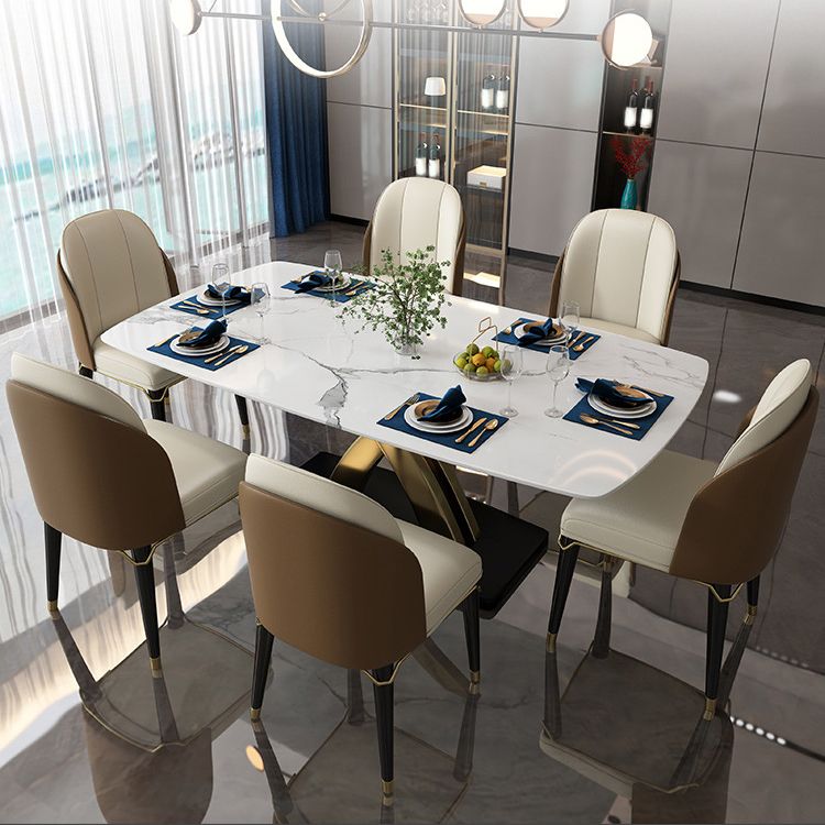 Contemporary Style Rectangle Table Set 1/5/6/7 Pieces Dining Set for Home