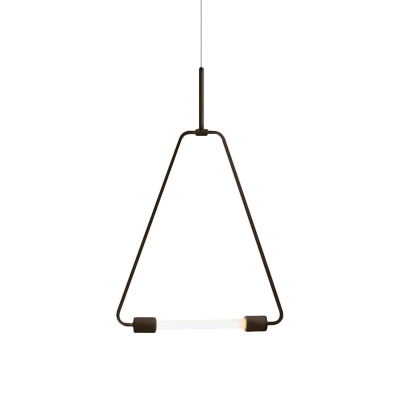 Black/Gold Metal Ceiling Light Triangle Wire Frame Simple Style LED Pendant Light Fixture for Foyer