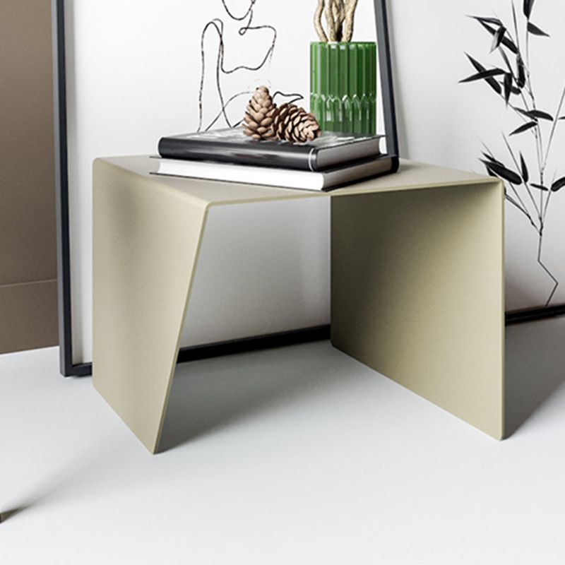 11.8-Inch Tall End Table Sled Metal Geometric Sofa Side Table