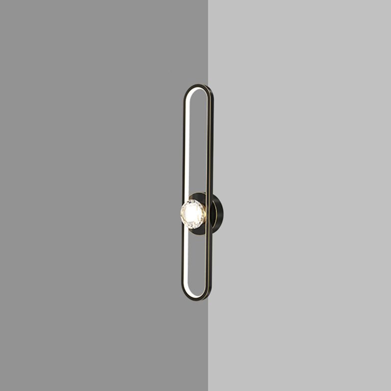 Modern LED Metal Wall Sconce Linear Shape Wall Light with Acrylic Shade for Bedroom