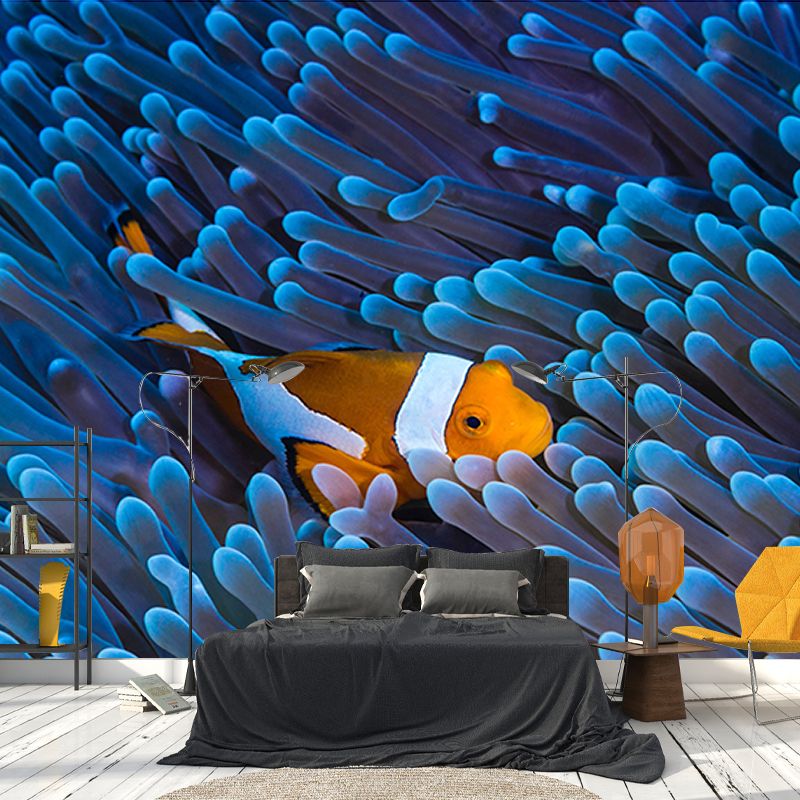 Fish Wall Mural Photography Tropical Stain Resistant Sea Bench Wall Mural