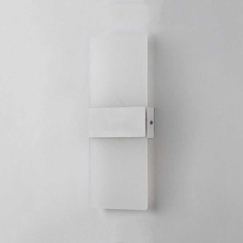 Geometry Shape Metal Wall Light Modern Style 1 Light Wall Mount Lamp in White