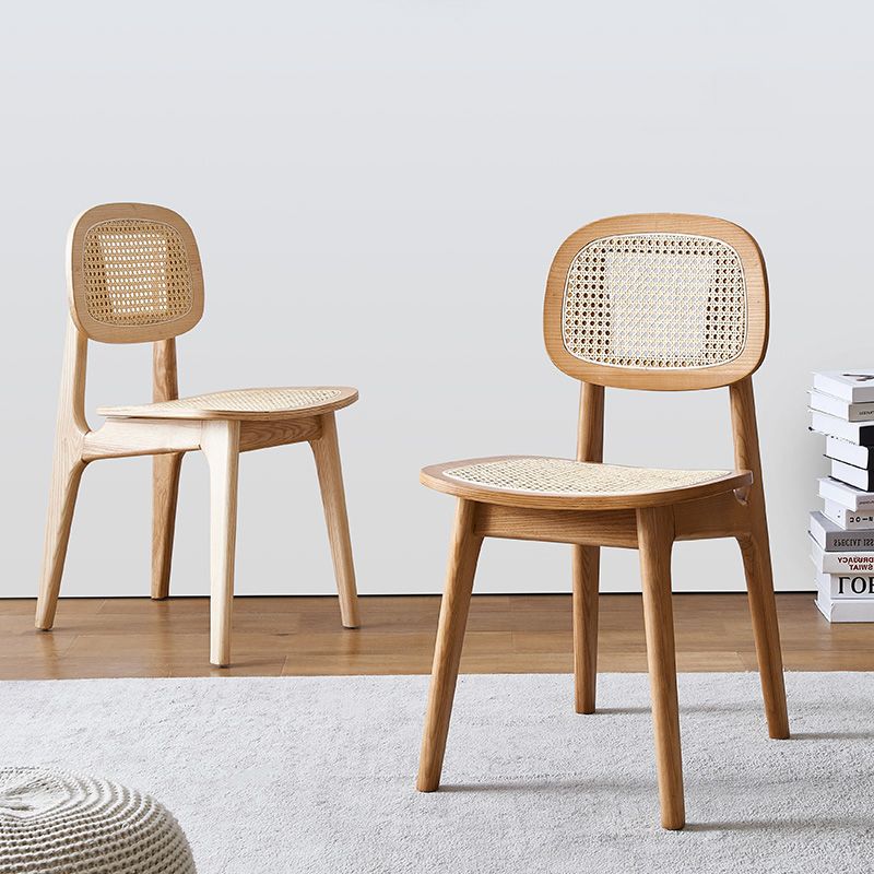 Chaise en bois de frêne de style contemporain, chaises de cuisine à manger et dos ouvert