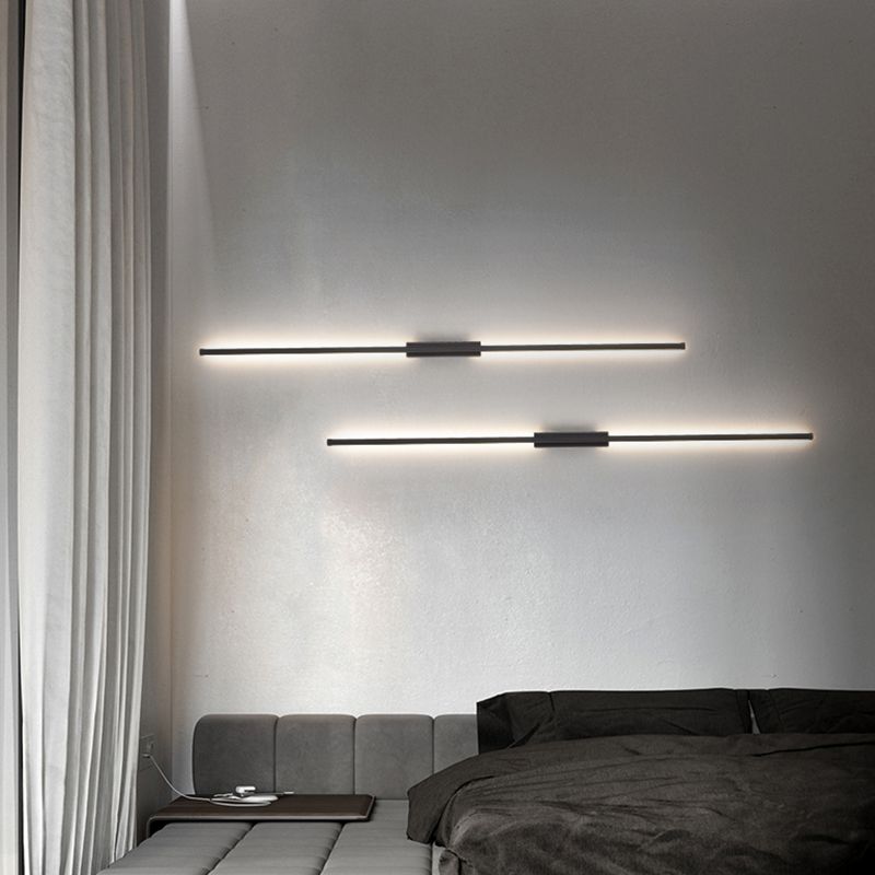 Black Shade Wall Lamp Modern Metal Shade Wall Lighting Fixtures for Living Room