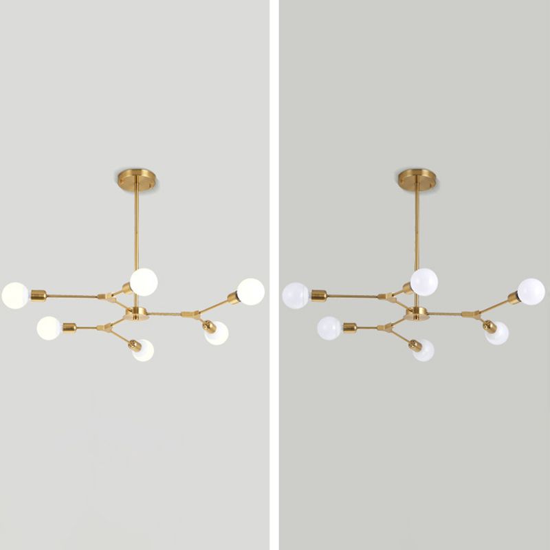 Modern Minimalist Style Branch Chandelier Lighting Fixtures Metal Chandelier for Living Room