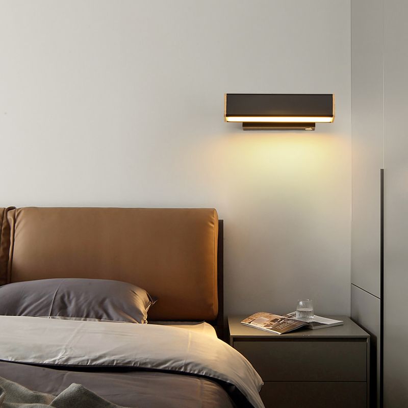 Iluminación de pared rectangular de metal simple de luz de estilo moderno lámpara montada en la pared