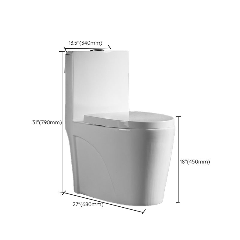 Traditional 1 Piece Flush Toilet Floor Mount Urine Toilet with Seat for Washroom