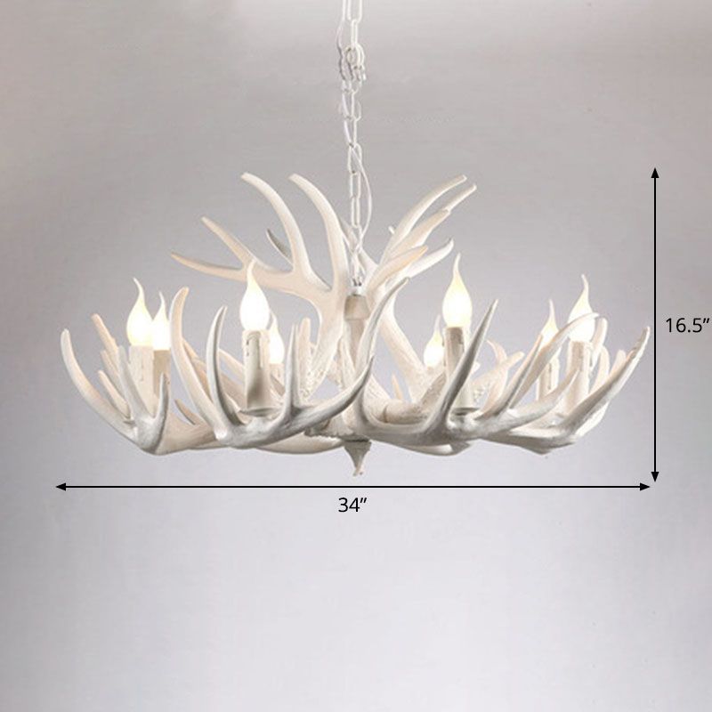 Lampada del lampadario in resina in resina di corno di cervo rustico per soggiorno per soggiorno
