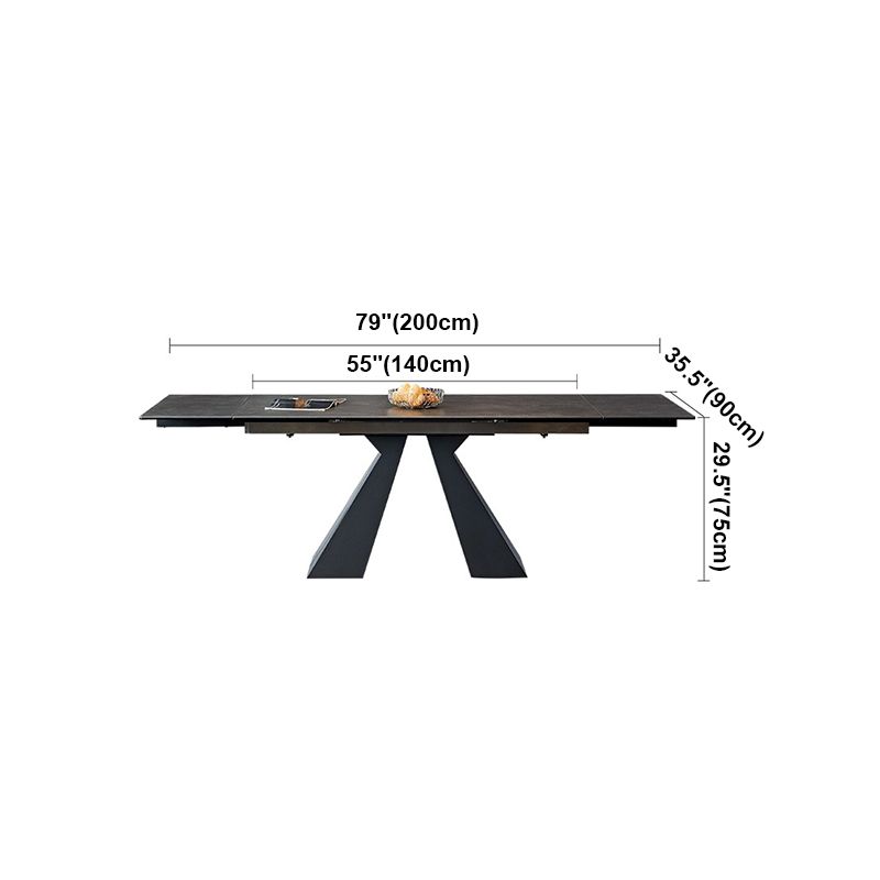 Mesa de comedor gris de estilo moderno Mesa de comedor de piedra sinterizada con marco negro