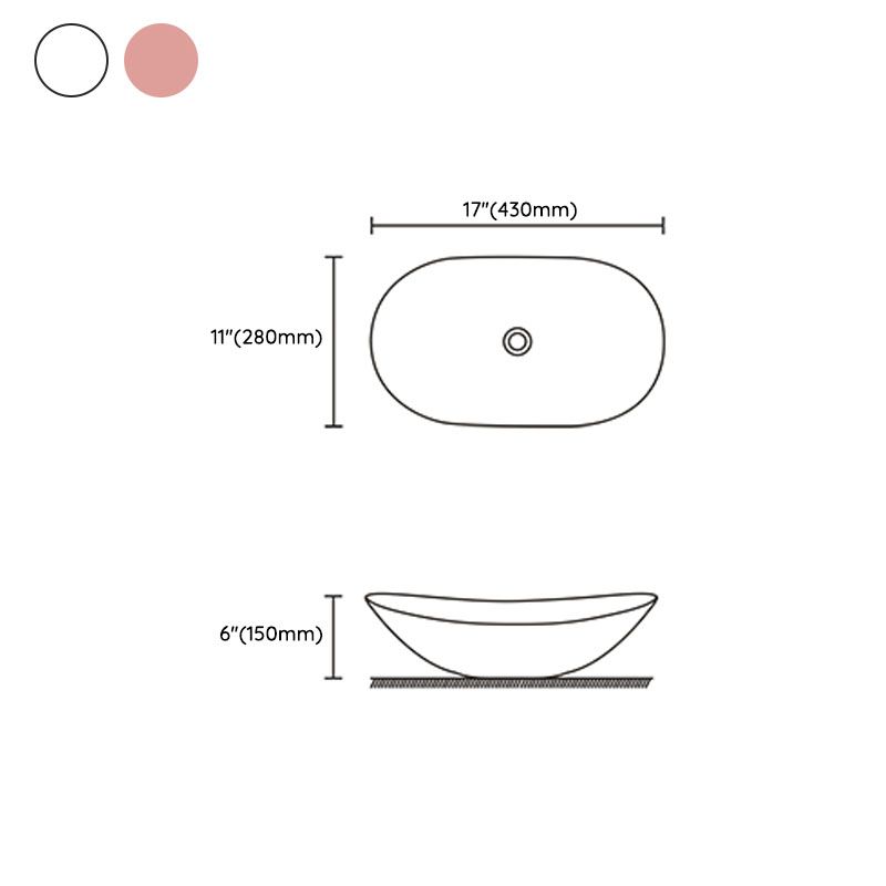 Contemporary Vessel Bathroom Sink Porcelain Vessel Lavatory Sink