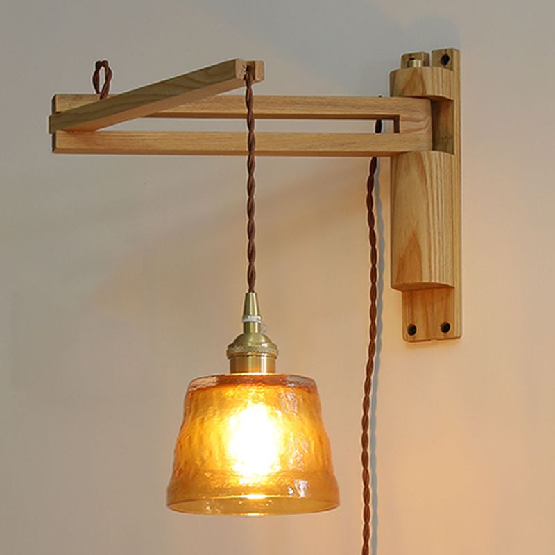 Moderner Stil Geometrischer Wandleuchten Holz 1 Lichtwandmontierte Beleuchtung