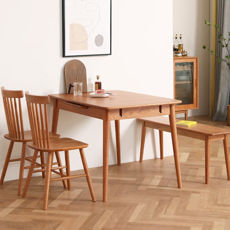 Rechthoek massief houten opvouwbare tafel moderne eettafel met 4 poten voor restaurant