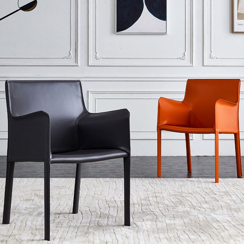 Faux Leather Dining Chairs Upholstered Modern Dining Arm Chair