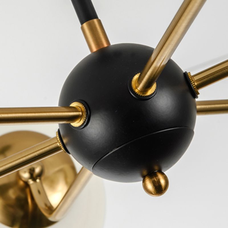 Eenvoud Kroonluchter Lichte bevestiging met bolvormige glazen schaduw metalen hangende plafondlampen