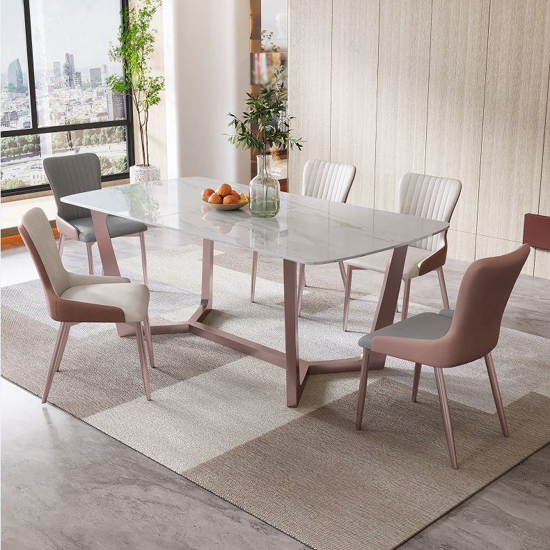 Nordic Sintered Stone Dining Set Rectangle 1/2/5/6/7 Pieces Dining Table with Chairs