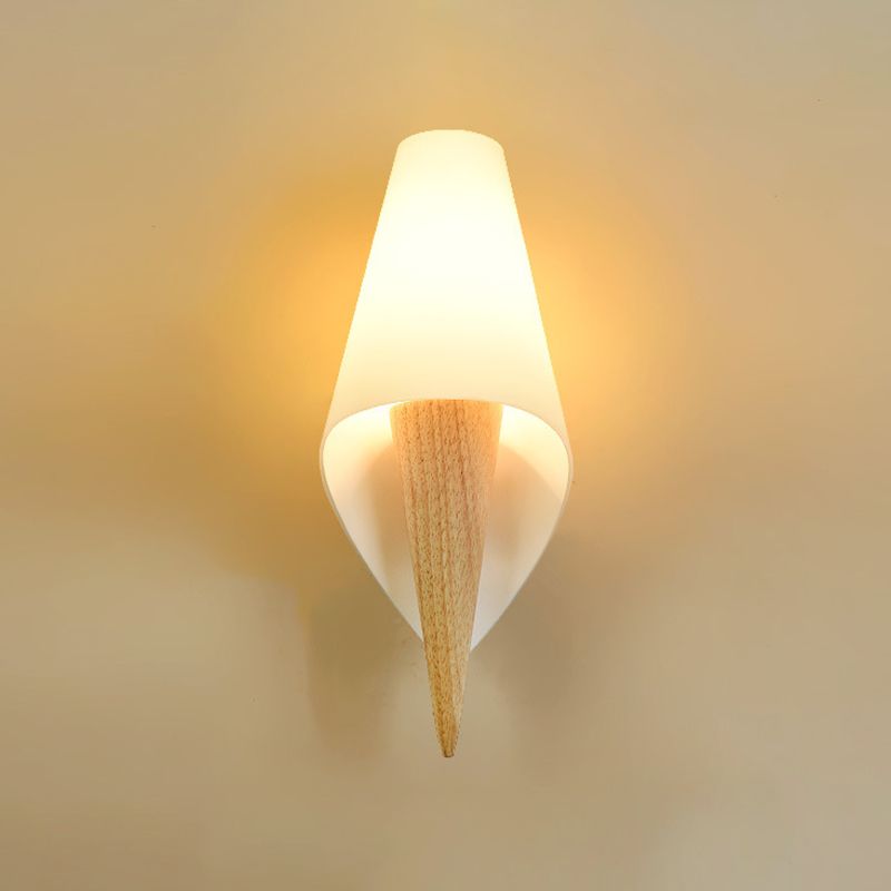 Modern Unique Shape Wall Mount Light Fixture Wood 1 Light Wall Mounted Lighting