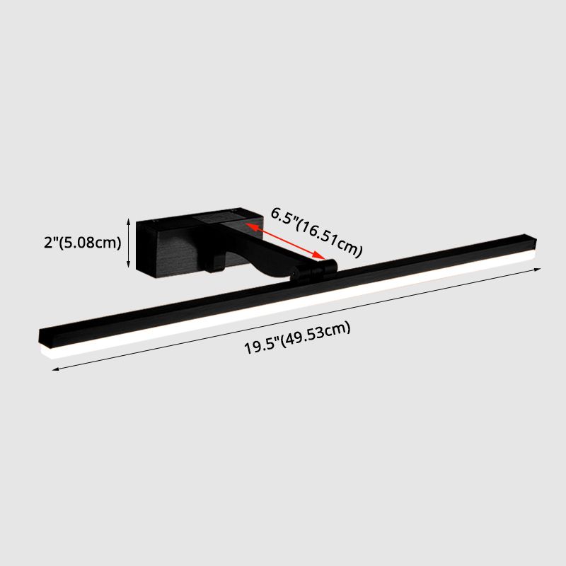 Rectangular Vanity Wall Light Fixtures Nordic Minimalist Style Metal Single Vanity Light