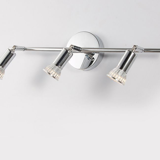 3-Lights Adjustable LED Mirror Light Simplicity Style Stainless Steel Cylindrical Vanity Light in Chrome