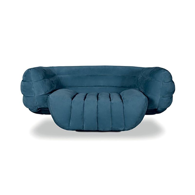 Transitional Modern Biscuit Back Sofa 23.62"High Velvet Tuxedo Arm Chesterfield Sofa