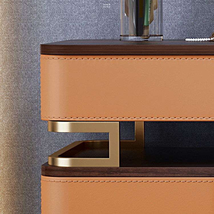 Glam 5-drawer Wooden Vanity Table 17.72" H Dressing Table with Gold Base