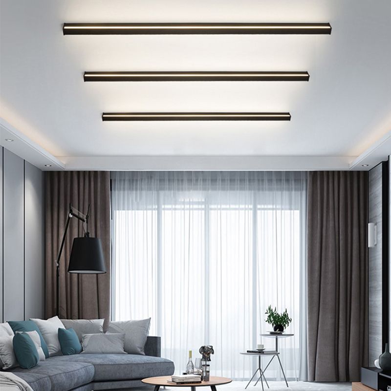 Linearer Schatten Metall Wandleuchter moderner Stil Einleichter Wandhalterung in Schwarz