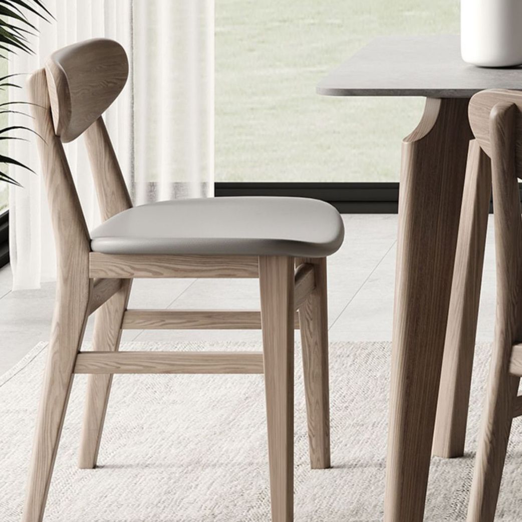 Modern Gray Stone Dining Table with Wooden Chairs 1/2/4/5/6 Pieces Dining Table Set