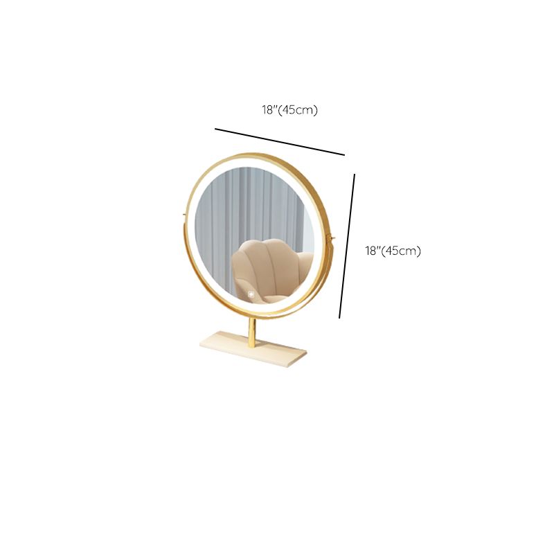 Luxurious Leather Vanity Set Metal and Wood Make-up Vanity with Mirror & Padded Stool