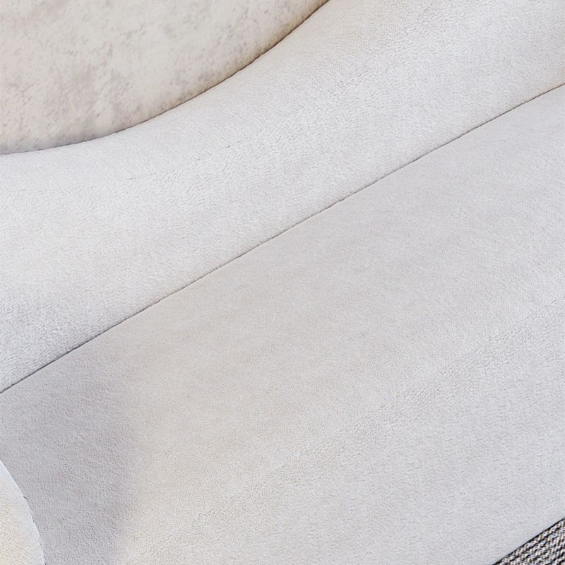 Contemporary Camel Back Fabric Settee Tuxedo Arm Standard Sofa