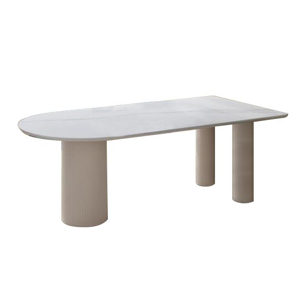 Metal Modern Free Form Dining Table Marble Top Table for Dining Room and Kitchen
