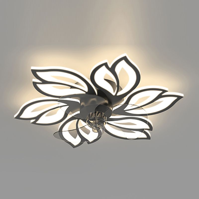 Flower Shape Metal Ceiling Fan Modern Style Multi Lights Ceiling Fan Lamp