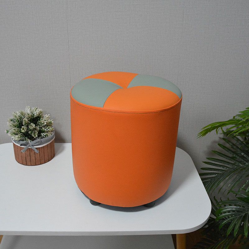 Modern Leather Pouf Stain Resistant Color Pouf for Drawing Room