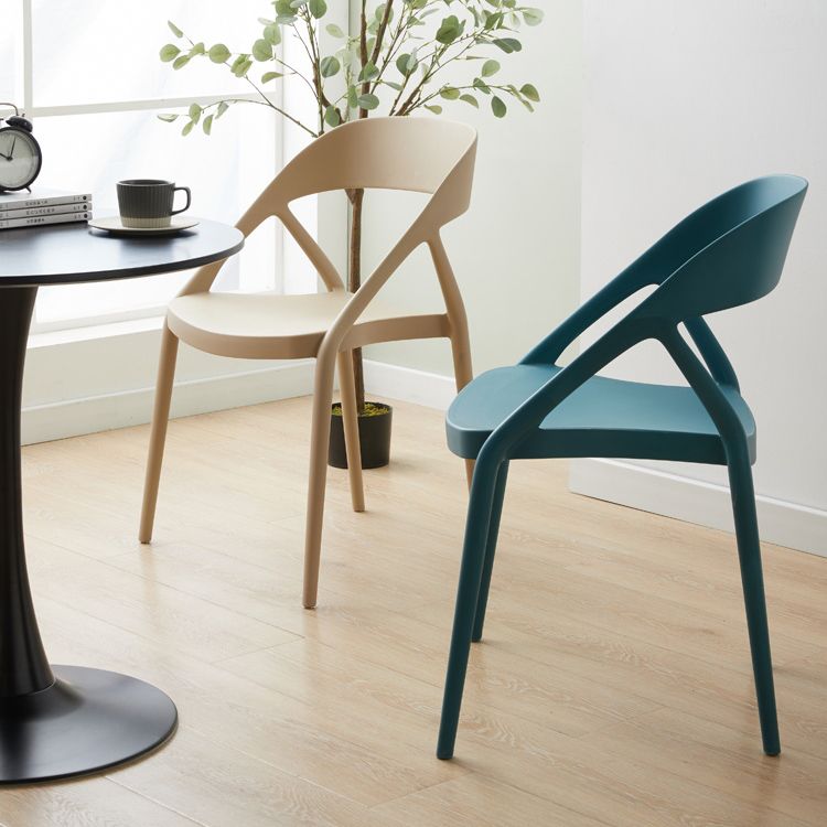 Scandinavian Plastic Stacked Side Chair Open Back Dining Side Chair for Home Use
