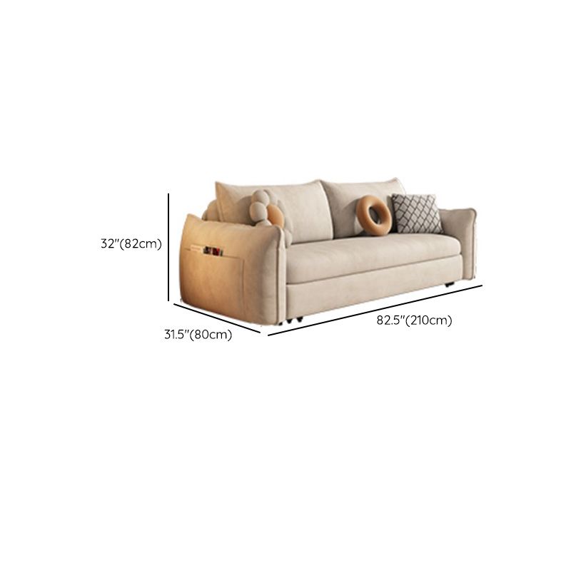 Scandinavian White Sleeper Sofa Bonded Leather Futon Sofa Bed