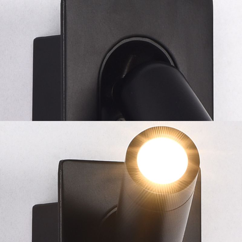 Schwarz 1-Licht-LED-Wandleuchten im modernen prägnanten Aluminium rechteckig Wandlicht mit Acrylschatten