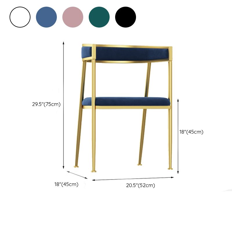 Glam Velvet Dining Side Chair Kitchen Indoor Upholstered Arm Chair