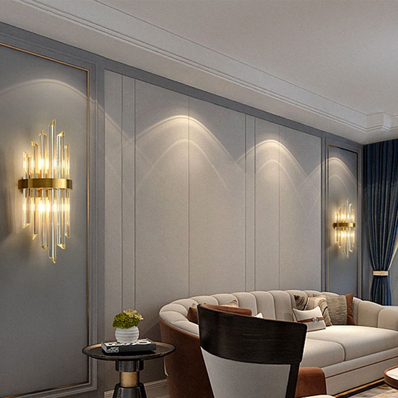 5 Styles for Optional Crystal Wall Sconce in Gold Postmodern Indoor Sconce Light