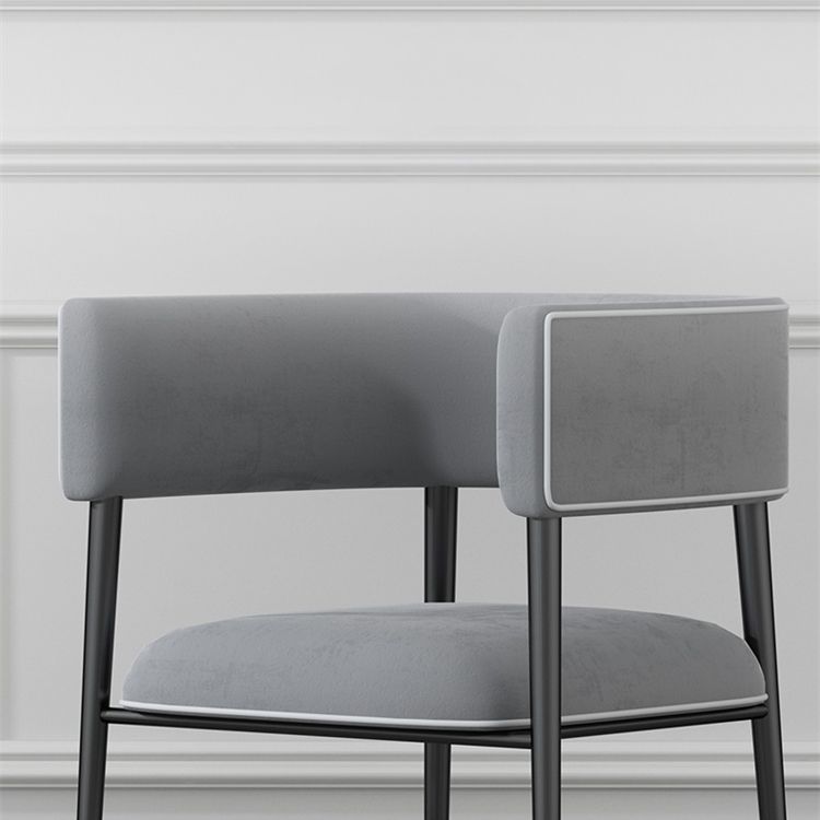 Glam Upholstered Dining Arm Chair Open Back Arm Chair for Dining Room